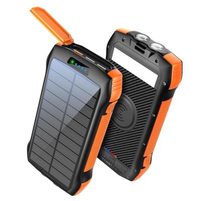 China C QC3.0 Large Capacity Solar Power Portable Mobile Super Bright Power Bank Support Upgraded Version Quick Fast Charger 25000mah for sale