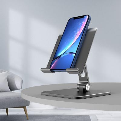 China 2022 New Amazon Adjustable Custom Hot Selling Aluminum Adjustable Phone Stand with Non-slip Base for Phone and Tablet Phone Desk Stand for sale