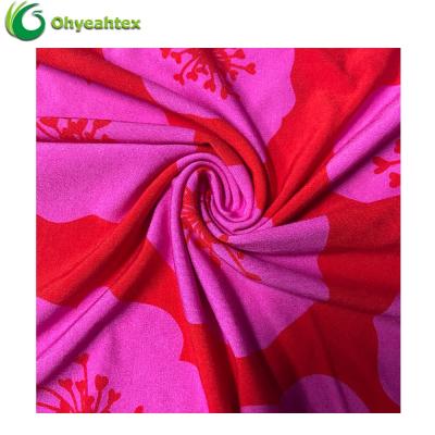 China Stretch Flower Pattern Digital Print Knit High Stretch Bamboo Lyocell Fabric For Leggings for sale