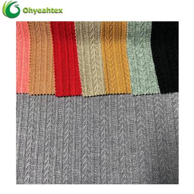 China Fashional Custom Made Knitting Acrylic Rayon Blend Hacci Jacquard Nylon Fabric For Dress for sale