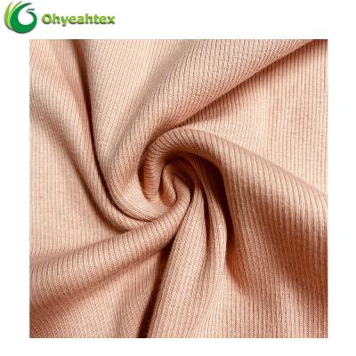 China High Quality Organic 100% Cotton 2x2 Rib Fabric For Skirts for sale