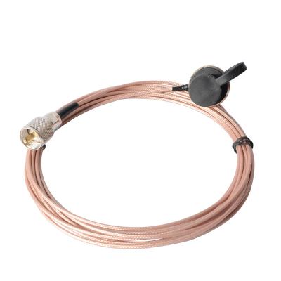 China Copper + XLPE+ PVC Silver RC316 Coaxial Extend Cable PL259 Car Radio Walkie Talkie Accessories Antenna Cable For ZASTONE D9000, TH-9800, MP320, MP380 for sale