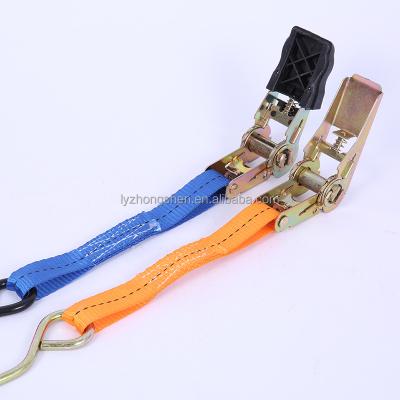 China Making Cargo Lashing Strap Factory OEM 1 inch 25mm 800kgs cargo lashing belt strap ratchet tie down strap for sale