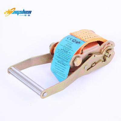 China Making Cargo Lashing Strap Heavy Duty Polyester Retractable Belt with Double J Hooks Cargo Lashing Belt Ratchet Tie Down Strap for sale