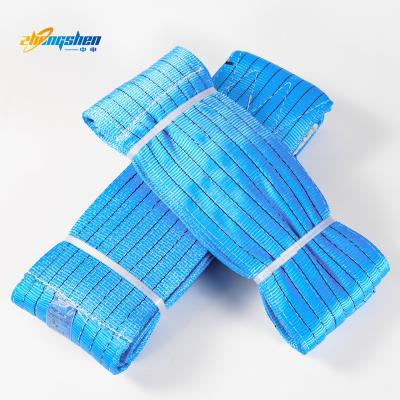 China Lifting Goods 1-12 Ton 4M 8M Customized Polyester Webbing Sling Endless Lifting Belt Flat Webbing Sling for sale