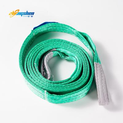 China Lifting Goods 3ton 5ton 10ton 12ton heavy duty round polyester cargo crane lift webbing sling belt flat lifting sling for sale