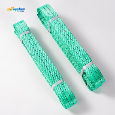 China Lifting Goods Width 25-300mm Safety Factor 5:1 6:1 7:1 8:1 Flat Polyester Webbing Lifting Sling Belt for sale