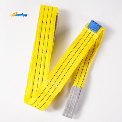 China Lifting Goods Competitive price Manufacturer eye to eye textile polyester webbing sling 3 ton lifting rigging sling belt for crane for sale