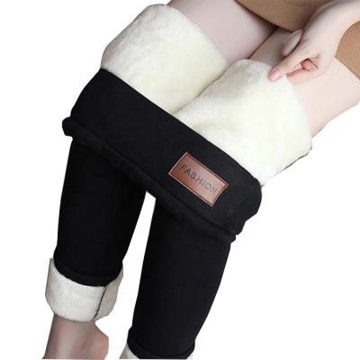 China 2021 Winter Warm Women's Trousers Scuff Resistance Warm Women's Wool Fleece Gaiters Thick Lambskin for sale