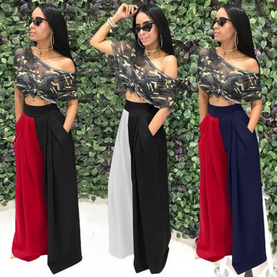 China 2021 new women's clothing autumn and winter fashion breathable color personality flared pants wide-leg pants for sale