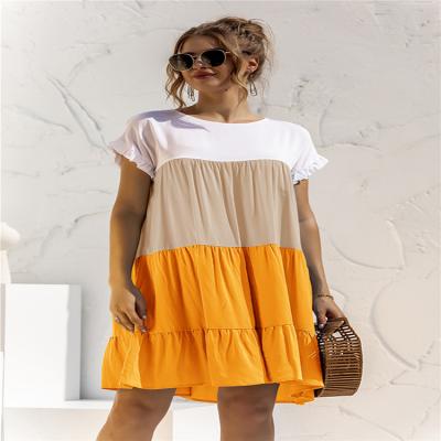 China Breathable Europe And The United States Collage Dress Color Matching Women 2021 Autumn New Fresh And Sweet for sale