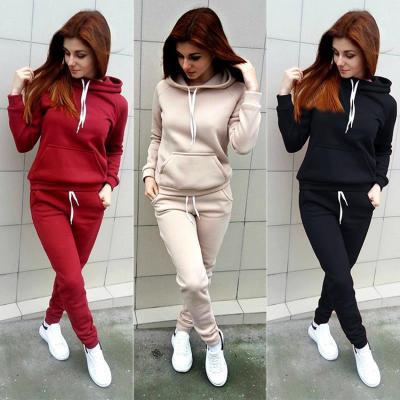 China Sustainable Autumn New Fashion Women Sweater Hooded Fleece Sports Suit Women for sale