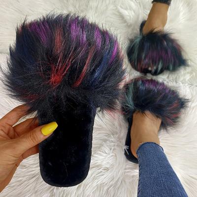 China Women Wool Slippers Plush Slippers Fox Fur Slippers Explosion Plush Fur Home Slippers Woolen Slippers for sale