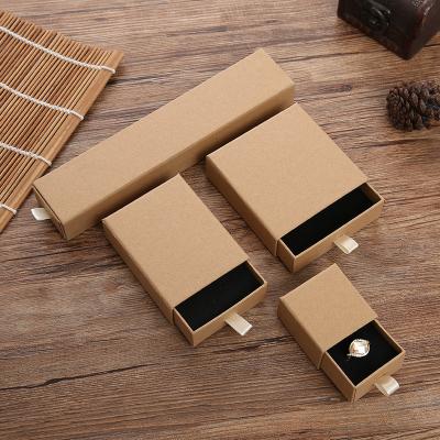 China Hot Recycled Materials Wholesale Kraft Paper Packaging Box Slide Drawer Box Sleeve for sale