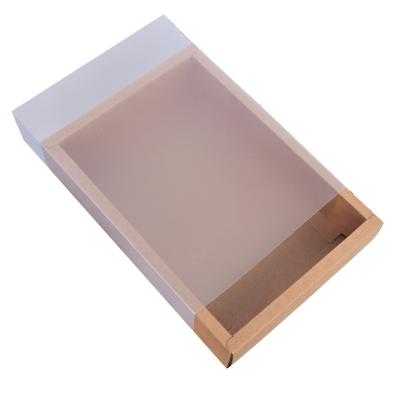 China Recycled Materials Kraft Paper Custom Foldable Paper Box With Window Lid For Gift Boxes Wholesale for sale