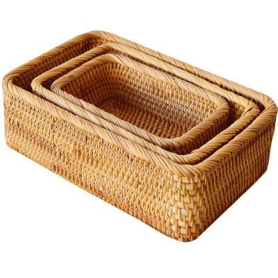 China Viable Manufacturer China Supplier Cheap Woven Storage Box Storage Basket Rattan Storage Basket for sale