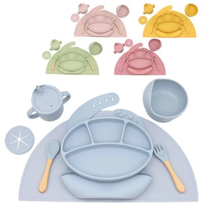 China CLASSIC Factory Direct Feeding Tableware Silicone Dinner Plate Set Complementary Food Bowl for sale