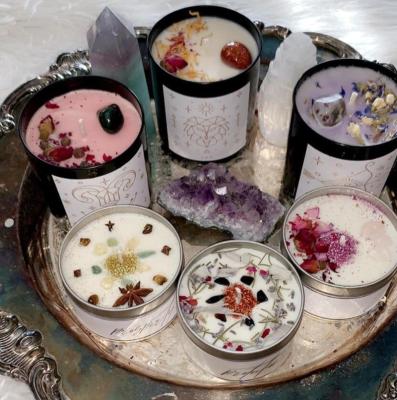 China Weddings Most Popular Soy Candle High Quality Candle With Crystals Manifestation Candle for sale