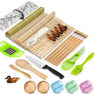 China Newell Hot Sale Custom Logo Sustainable Bamboo Sushi Maker Reusable Sushi Set Sushi Making Kit For Beginner Kitchen Use for sale