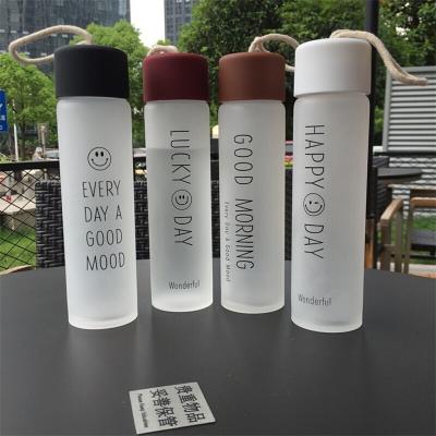 China 2021 Hot Selling Sublimation 240ml Or 360ml Blank White Frosted Color Drinkware Matte Glass Water Bottle for sale