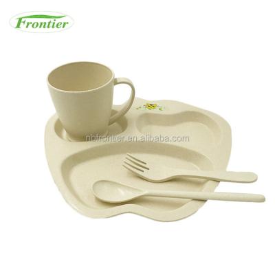 China China Sustainable Healthy Reusable Wheat Fiber Biodegradable Dish Bowl Dinner Set for sale