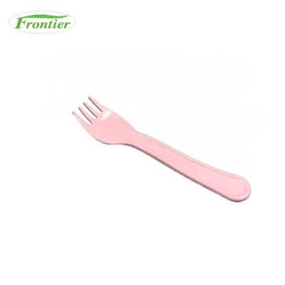 China Disposable Wholesale Kids New Products PLA Biodegradable Cutlery Set Pink for sale