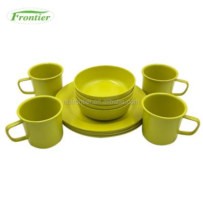 China Sustainable Cheap Eco Friendly Bamboo Fiber Dinner Set Kitchen Dinnerware for sale