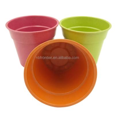 China Modern Cheap Promotional Top Bamboo Fiber Garden Pot Colored Large Plant Flower Pots for sale