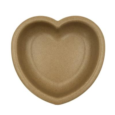 China Sustainable Pet Bamboo Biodegradable Colored Weighted Heart Shaped Dog Bowl for sale