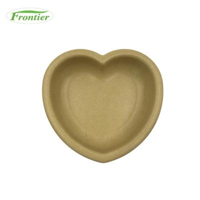 China Heart Shape Sustainable Customizable Unique Bamboo Fiber Food Dog Bowl for sale