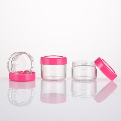 China Non Spill Round Shape Plastic Cream Jar With Lid For Cosmetic for sale