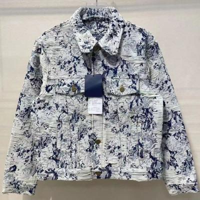 China Autumn and winter destruction embroidery boros flower denim jacket men's and women's jacquard limited edition old anti-shrink jacket for sale