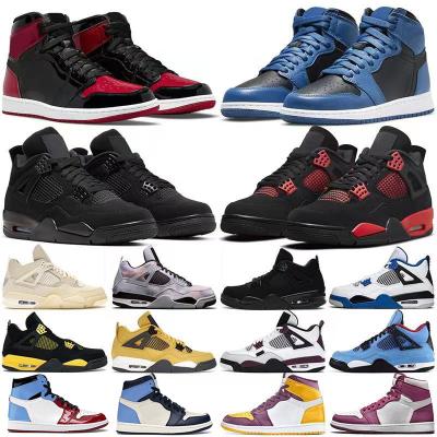 China Cushioning Designer Brand Shoes 4 Retro Basketball Shoes Original AJ Black Cat Aire KonI Chunkies Shoes-Men Famous Women Men for sale