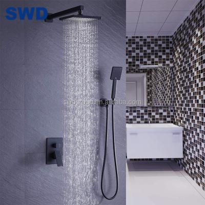 China With Black Hidden Slide Bar Two Function Massage Jet Shower Set Panel Diverter Wall Panels Shower Panel Set for sale