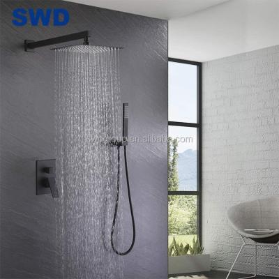 China With High Quality China Bathroom Hand Shower Hot And Cold Mixer Shower Sliding Bar Overall Concealed Rainfall Wall Mounted for sale