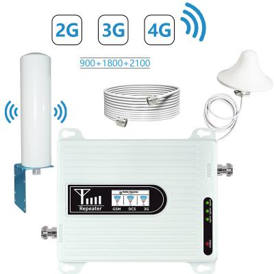 China Wholesale 2g 3g 4g Tri Signal Repeater Cell Phone Signal Repeater Amplifier 900/1800/2100mhz Mobile Band Lte Gsm Booster for sale