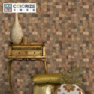 China Modern Art 3d Wood Mosaic Tile Wall Mosaic Backsplash Decoration 3d Colorize Pattern Wood Wall Panel for sale