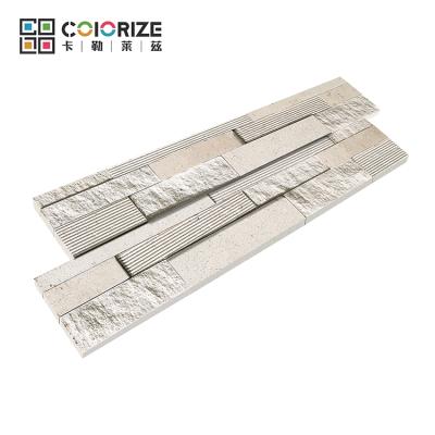 China Culture Stone 600x150x10~15mm Interior Decoration Fireplace Wall Panel Cladding Veneer Culture Mosaic Wall Stone Marble Cladding for sale