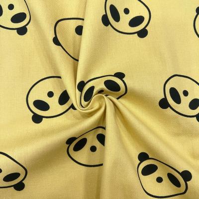 China 100% twill woven cotton panda cartoon print fabric of anti pill little boy's spring and summer lovely for blouse, tops, jacket for sale