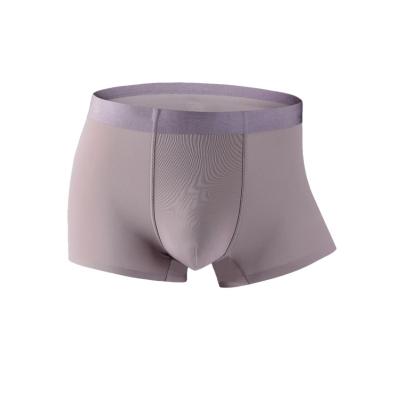 China Ice Silk Panties Low Price Factory Supply Seamless Elastic Waistband Men's Boxer Briefs Underwear for sale