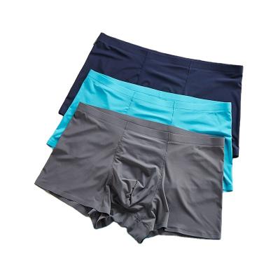 China Factory direct fashion seamless wholesale men's boxer briefs underwear men shorts lavender color pure ice silk panties for sale