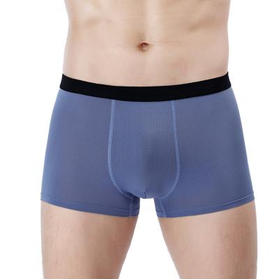 China Wholesale Sexy hollow men's silk underwear U hollow mesh Spandex/nylon summer men's convex comfortable ice underwear markless breathable underwear for sale