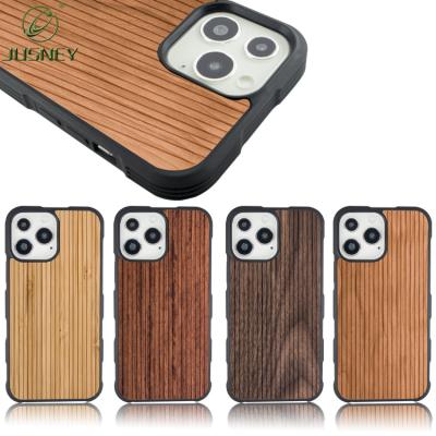 China Fashion Shockproof Design Striped Leisure Wooden Bamboo Cover Device TPU Phone Case For iPhone13 Pro Max for sale