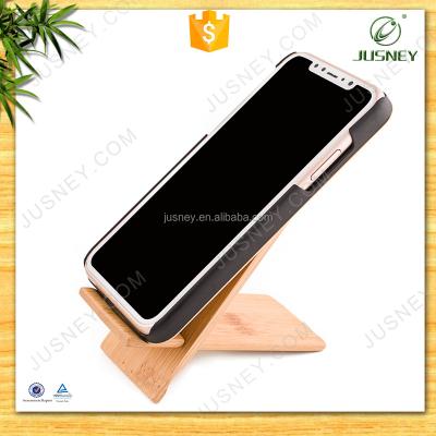 China Custom Handmade OEM Logo Bamboo Phone Accessories Desk Phone Stand Promotion Mobile Phone Stand Universal Simple Wood Stand Display Stand for sale