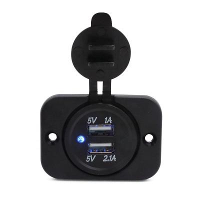 China Cars WattBons Quick Charge Dual USB Car Fast Charger Dual Ports USB Car Charger Socket Power Outlet Panel for Cars Boats Marine RVs for sale