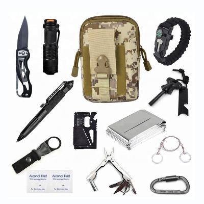 China AJOTEQPT Survival Gear Kit 15 Hike In 1 Professional Outdoor Emergency Survival Tool Kit for sale