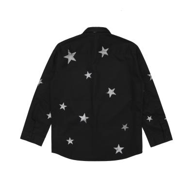 China Custom Wholesale 3M Reflect Stars Chain Shirts Plain Breathable Unisex Fit Shirt Full Sleeve Shirt for sale