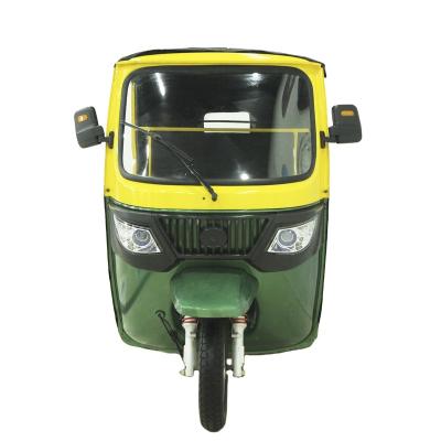 China Large passenger space motorized electric tricycle, bajaj tuk e-rickshaw closed electric tricycle with wiper motor for sale