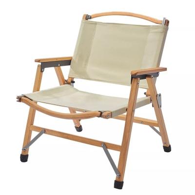 China Popular Detachable Solid Wood Outdoor Furniture Beach Beech Portable Folding Picnic Wood Canvas Camping Kermit Chair for sale