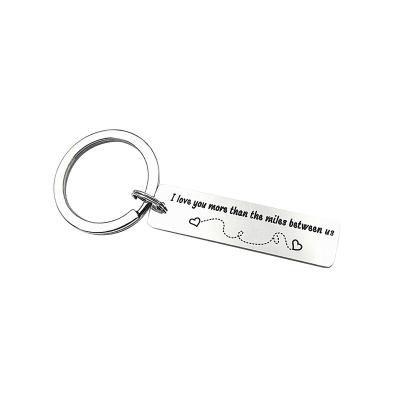 China Van de de Rechthoekvorm van de zinklegering de Vorm van Valentine Personalised Metal Keychain Custom Te koop